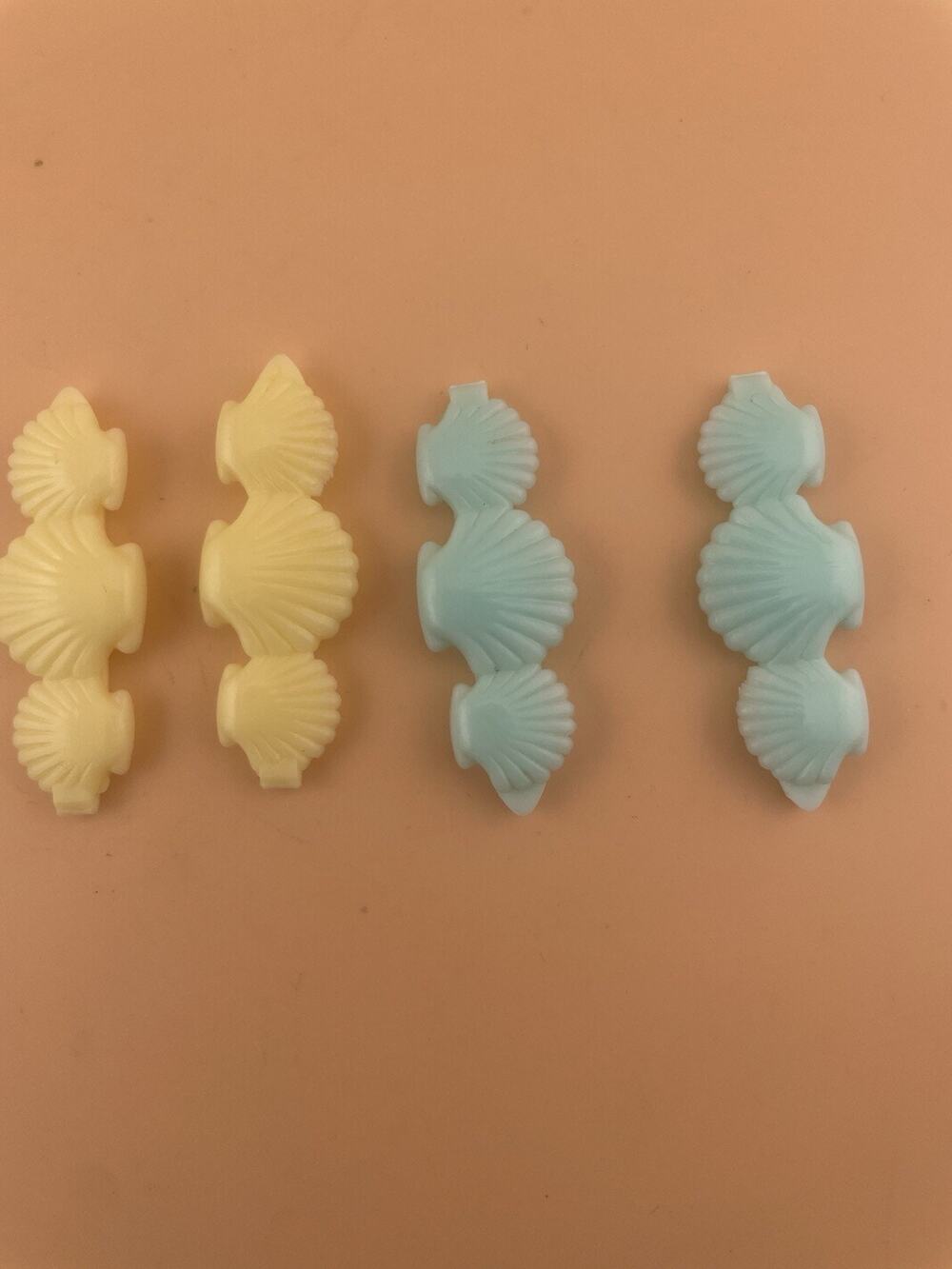 Vintage Goody Styled LOT 1980s Hair Clip Snap Tight Kiddie Shell 4pc